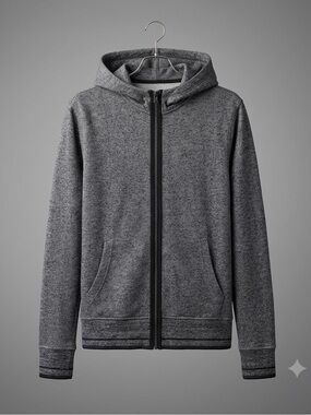 Jack & Jones Premium Grey Heather Zip-Up Hoodie - Men’s Size Small